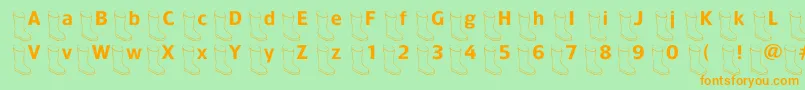 Oldboot Font – Orange Fonts on Green Background