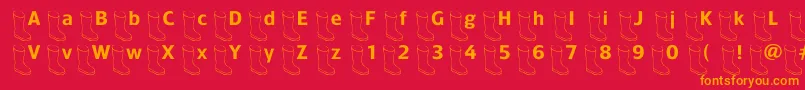 Oldboot Font – Orange Fonts on Red Background