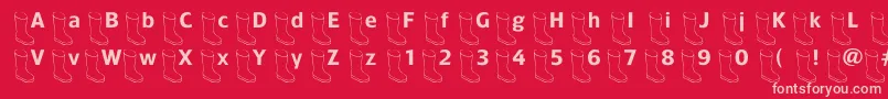 Oldboot Font – Pink Fonts on Red Background