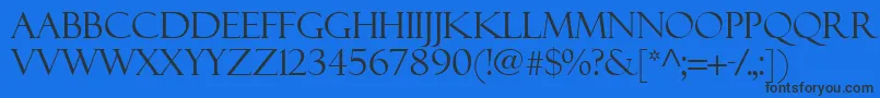 フォントFelixTitling – 黒い文字の青い背景