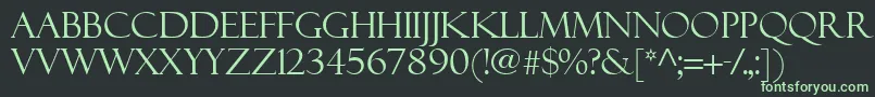 FelixTitling-fontti – vihreät fontit mustalla taustalla