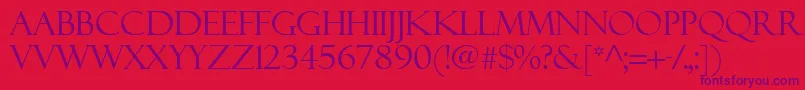 フォントFelixTitling – 赤い背景に紫のフォント