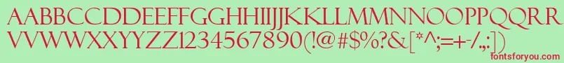 Шрифт FelixTitling – красные шрифты на зелёном фоне