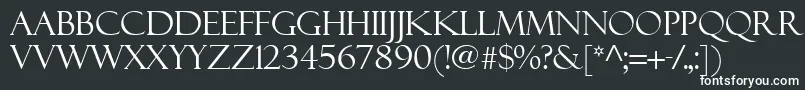 FelixTitling-Schriftart – Weiße Schriften auf schwarzem Hintergrund