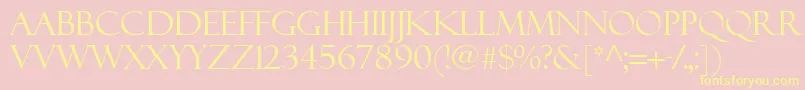 FelixTitling Font – Yellow Fonts on Pink Background