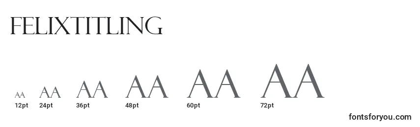Размеры шрифта FelixTitling