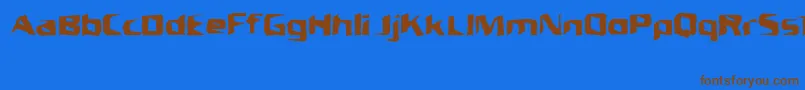 Unrespon Font – Brown Fonts on Blue Background