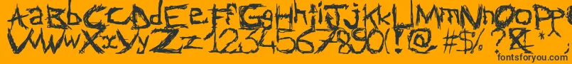 Abstractclassicfont-fontti – mustat fontit oranssilla taustalla