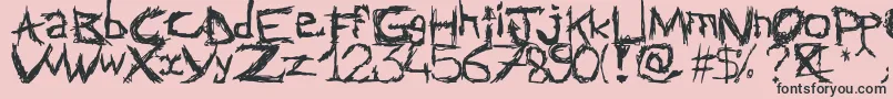 フォントAbstractclassicfont – ピンクの背景に黒い文字