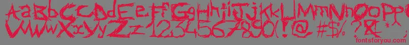 Abstractclassicfont-Schriftart – Rote Schriften auf grauem Hintergrund