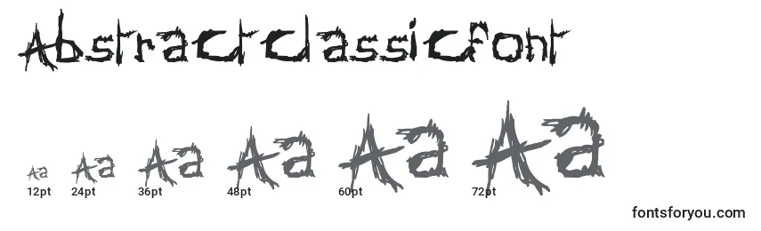 Размеры шрифта Abstractclassicfont