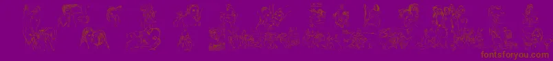 TrendyPornography Font – Brown Fonts on Purple Background