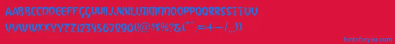 VegasDesert Font – Blue Fonts on Red Background