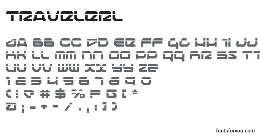 A fonte Travelerl – alfabeto, números, caracteres especiais