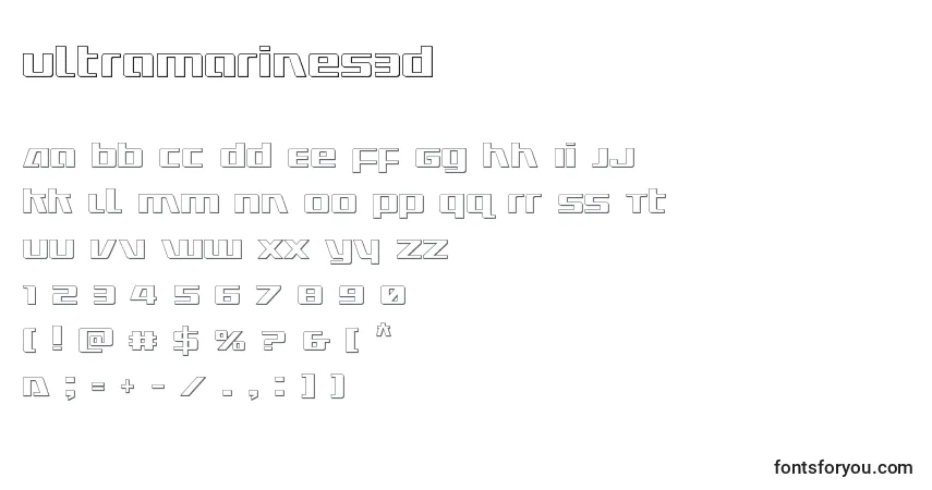 Schriftart Ultramarines3D – Alphabet, Zahlen, spezielle Symbole