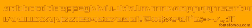 Fonte Ultramarines3D – fontes marrons em um fundo laranja