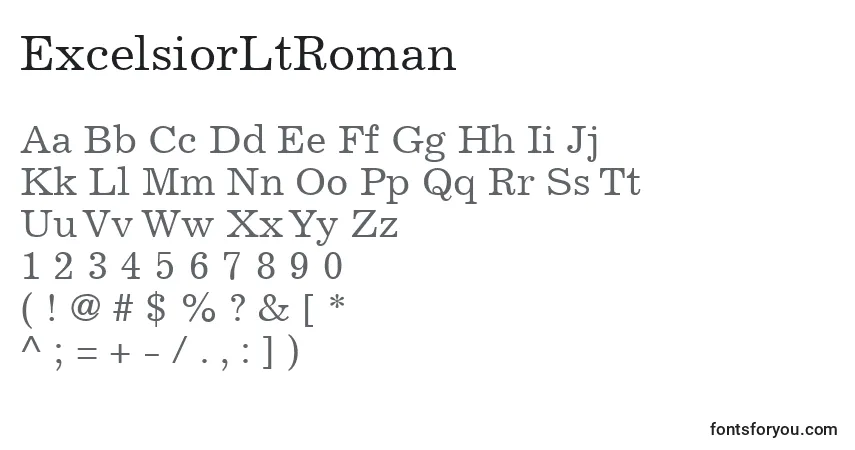 Czcionka ExcelsiorLtRoman – alfabet, cyfry, specjalne znaki