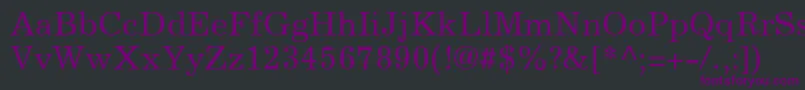 Czcionka ExcelsiorLtRoman – fioletowe czcionki na czarnym tle