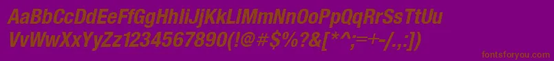 SansCondensedBolditalic Font – Brown Fonts on Purple Background