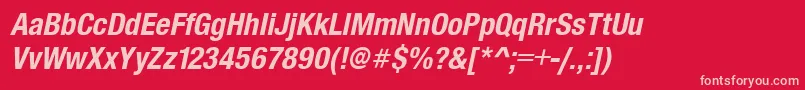 SansCondensedBolditalic Font – Pink Fonts on Red Background