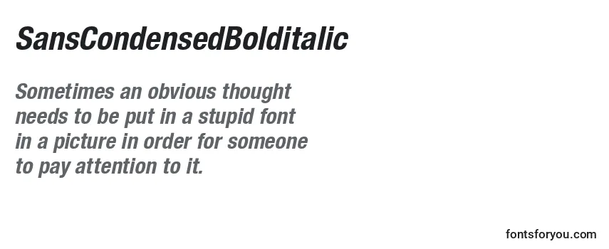 SansCondensedBolditalic-fontti