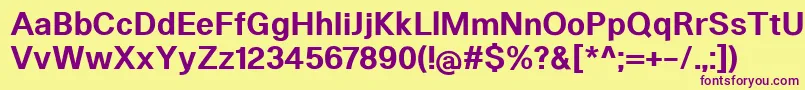 HeltarDemibold-fontti – violetit fontit keltaisella taustalla