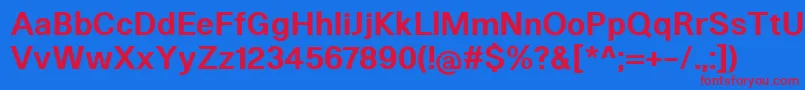 HeltarDemibold Font – Red Fonts on Blue Background