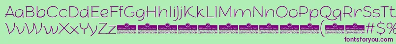 ArturoThinTrial Font – Purple Fonts on Green Background