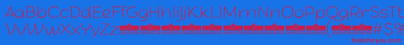 ArturoThinTrial Font – Red Fonts on Blue Background