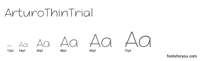 Размеры шрифта ArturoThinTrial