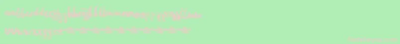 Шрифт ChasingEmbersDemoVersion – розовые шрифты на зелёном фоне