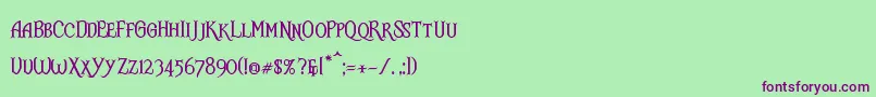 RmGinger Font – Purple Fonts on Green Background