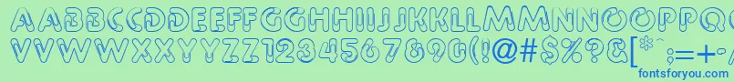 Paprclip Font – Blue Fonts on Green Background