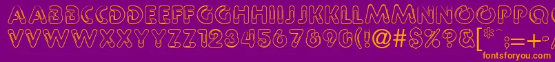 Fonte Paprclip – fontes laranjas em um fundo violeta