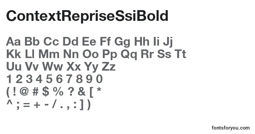 Шрифт ContextRepriseSsiBold – алфавит, цифры, специальные символы