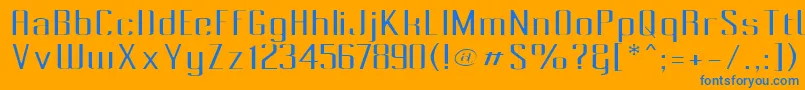 Pecot010 Font – Blue Fonts on Orange Background