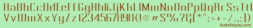 Pecot010-fontti – ruskeat fontit vihreällä taustalla