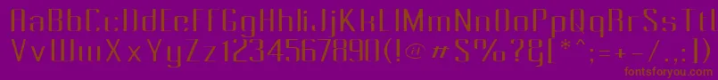 Pecot010-fontti – ruskeat fontit violetilla taustalla