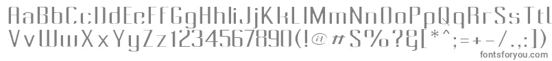 Pecot010-fontti – harmaat kirjasimet valkoisella taustalla