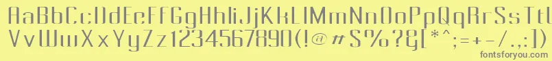 Pecot010 Font – Gray Fonts on Yellow Background