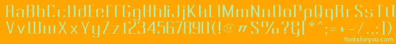 Czcionka Pecot010 – zielone czcionki na pomarańczowym tle