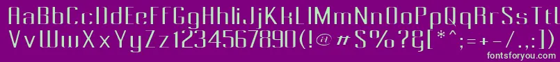 Pecot010 Font – Green Fonts on Purple Background