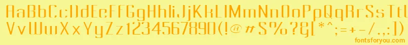 Pecot010 Font – Orange Fonts on Yellow Background