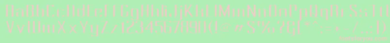 Pecot010-fontti – vaaleanpunaiset fontit vihreällä taustalla