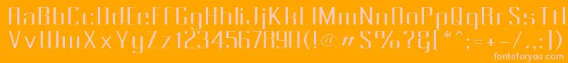 Pecot010 Font – Pink Fonts on Orange Background