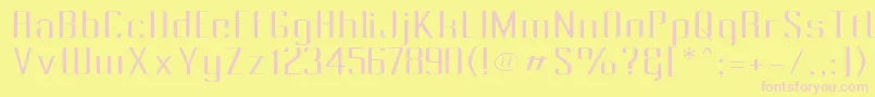 Pecot010 Font – Pink Fonts on Yellow Background