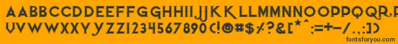 Quietthiefoutlinedwide Font – Black Fonts on Orange Background