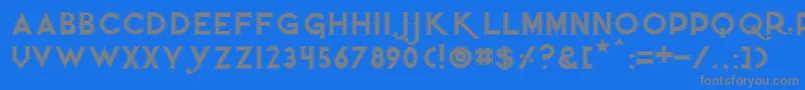 フォントQuietthiefoutlinedwide – 青い背景に灰色の文字