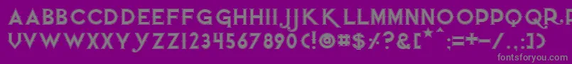 フォントQuietthiefoutlinedwide – 紫の背景に灰色の文字