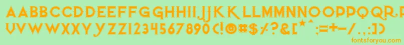 Quietthiefoutlinedwide Font – Orange Fonts on Green Background